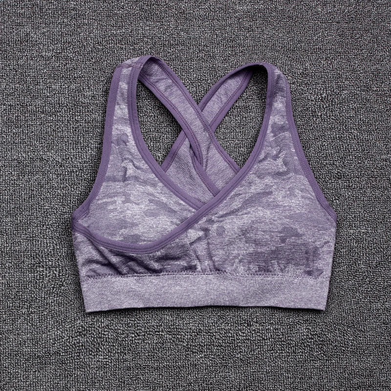 Army Sports Set Seamless Yoga Set Two Piece Set Women Sports Bra Top High Waist Yoga Pants Workout Leggings Sexy Back Gym Clothing