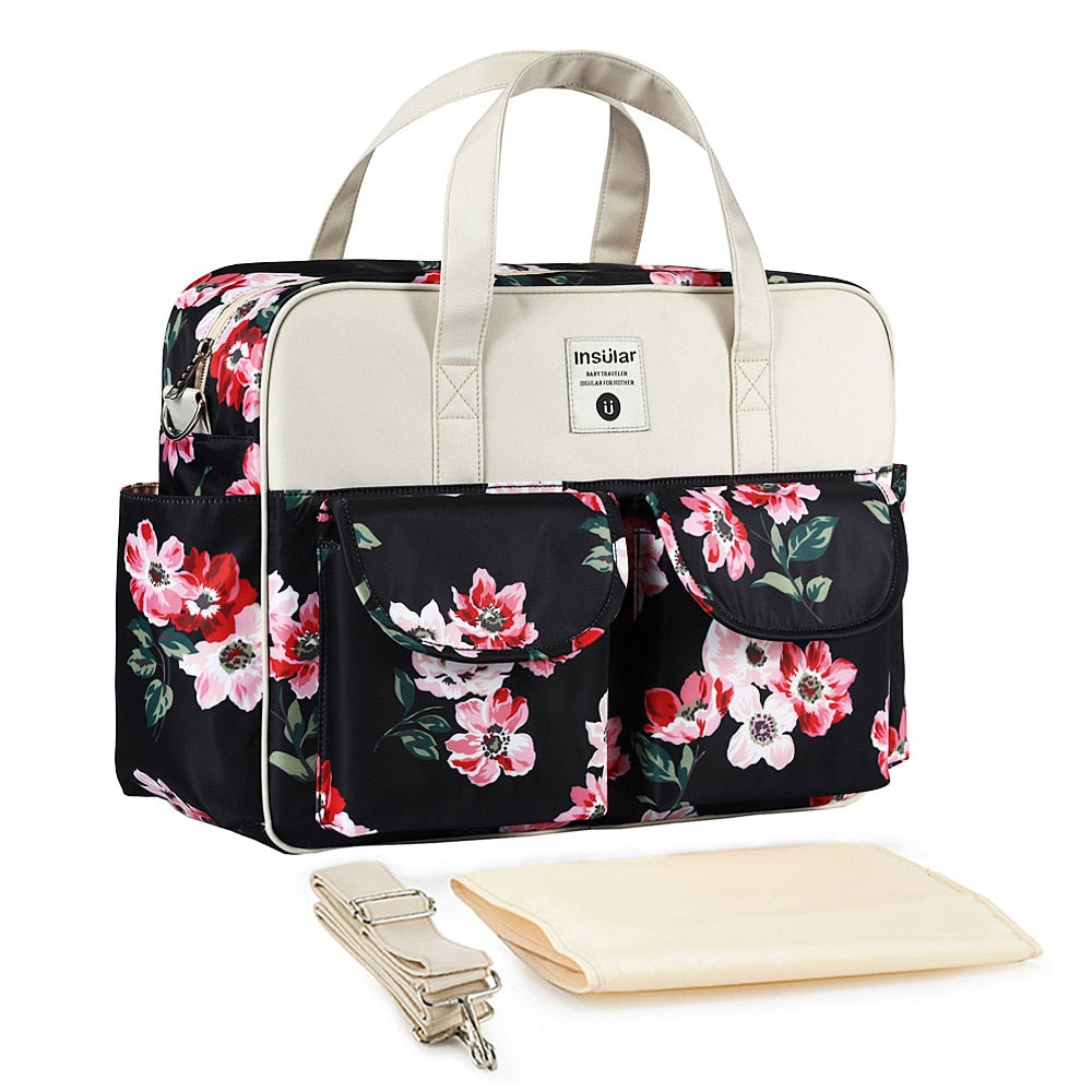 Insular New Style Waterproof Diaper Bag | Large Capacity Messenger Travel Bag | Multifunctional Maternity Mother Baby Stroller Bags