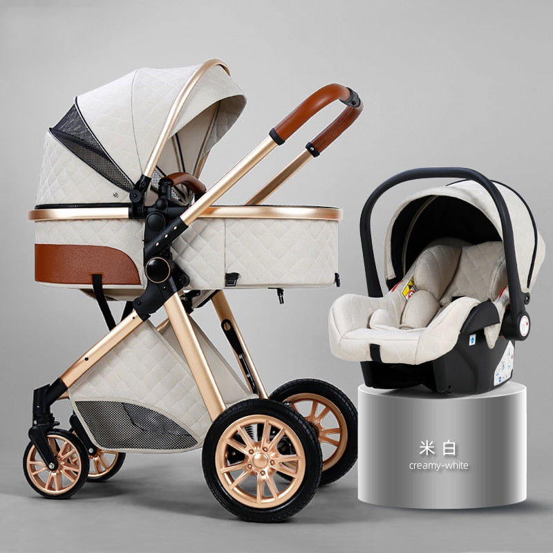New 3 in 1 Baby Stroller | High Landscape Carriage | Light Newborn Shock Proof Two Way | 2 in 1 Kid Car Baby Comfort