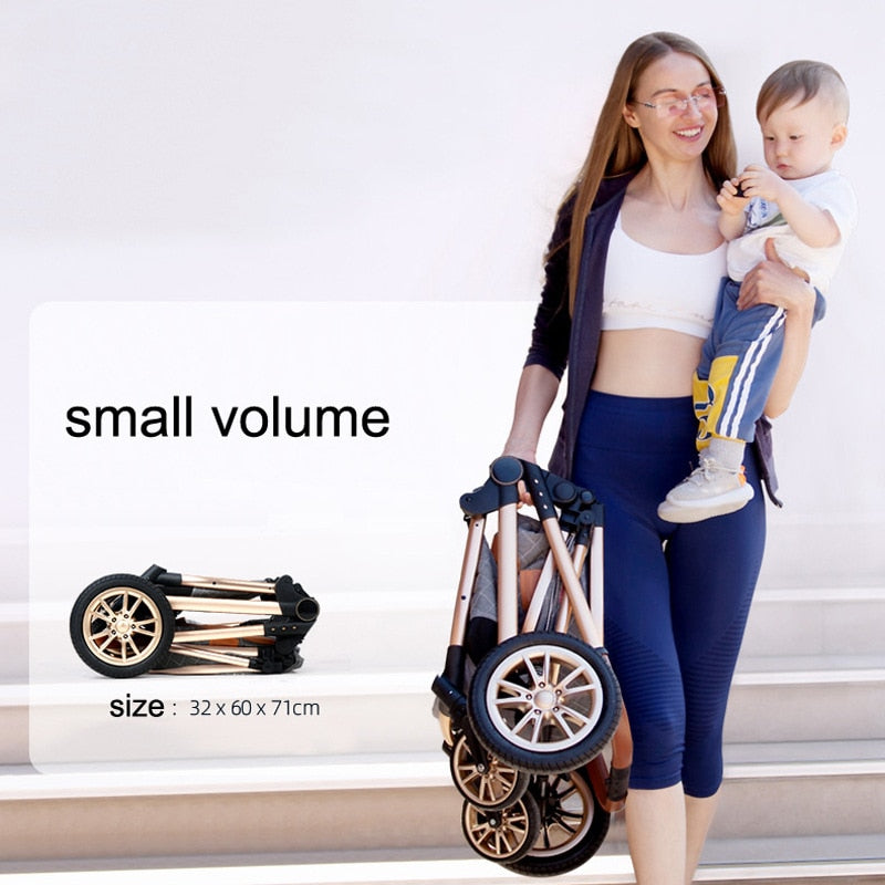 New 3 in 1 Baby Stroller | High Landscape Carriage | Light Newborn Shock Proof Two Way | 2 in 1 Kid Car Baby Comfort