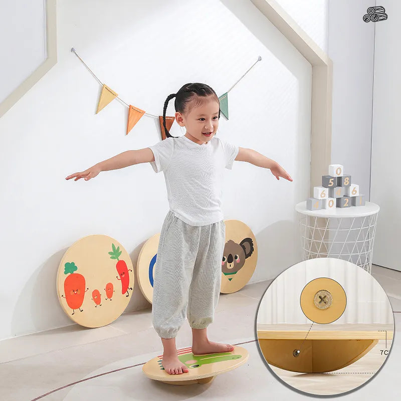 Circular Balance Board Play Kids Training Equipment Kindergarten Sensory Indoor Household Toy Rocking Balance Seesaw Game Home
