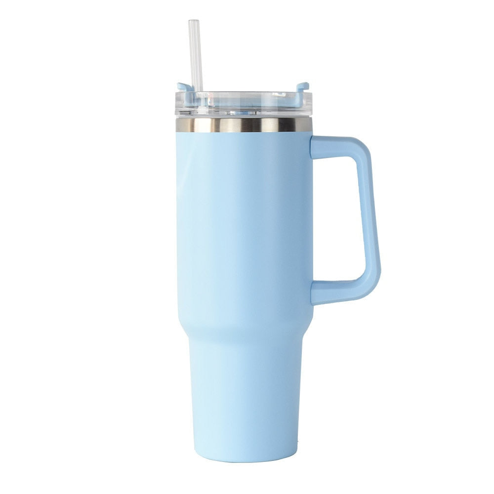 40oz Tumbler Solid Colors w/ Handle | Insulated Tumbler With Lids | Straw | Stainless Steel Coffee Tumbler | Termos Cup