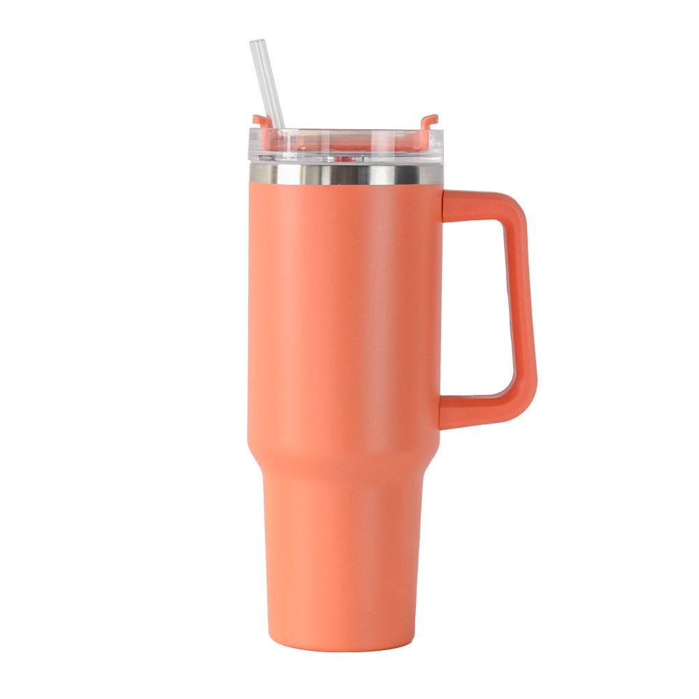 40oz Tumbler Solid Colors w/ Handle | Insulated Tumbler With Lids | Straw | Stainless Steel Coffee Tumbler | Termos Cup