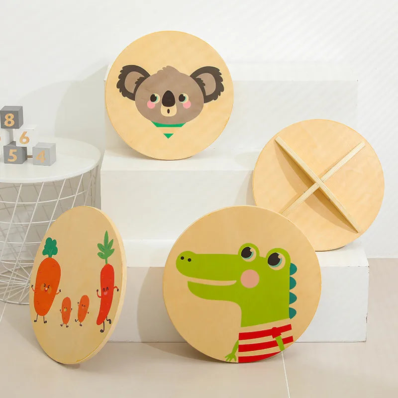 Circular Balance Board Play Kids Training Equipment Kindergarten Sensory Indoor Household Toy Rocking Balance Seesaw Game Home