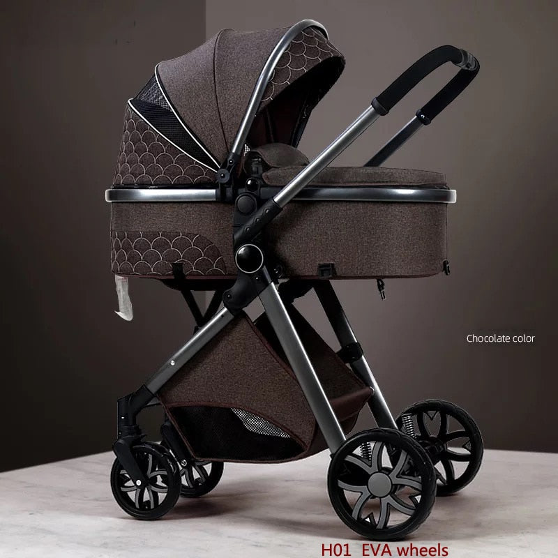 New 3 in 1 Baby Stroller | High Landscape Carriage | Light Newborn Shock Proof Two Way | 2 in 1 Kid Car Baby Comfort