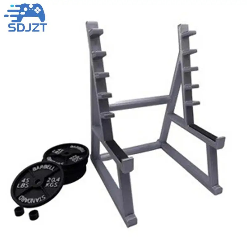 Creative Funny Weightlifting Barbell Rack Pen Holder | Mini Squat Rack Ornament With Barbells And Weights | Gift Desk Organizer