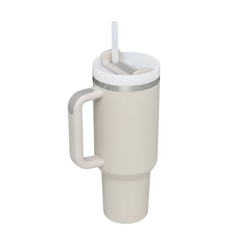 40oz Tumbler Solid Colors w/ Handle | Insulated Tumbler With Lids | Straw | Stainless Steel Coffee Tumbler | Termos Cup