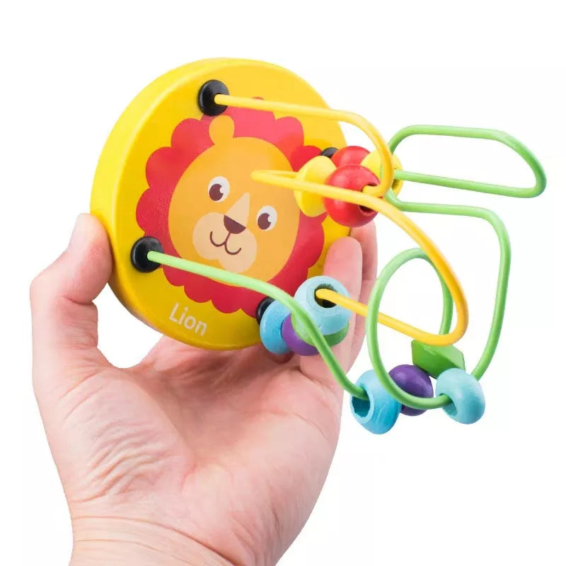 Montessori Baby Educational Math Toy Wooden mini Circles Bead Wire Maze Roller Coaster Abacus Puzzle toys For Kids Boy Girl Gift