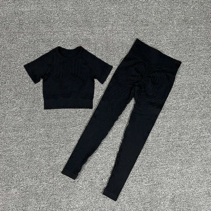 Zebra Stripped Sports Set Women Shorts Fitness Tights Seamless Yoga Set Crop Top Running Stretch High Waist Leggings Gym Sets Women's Outfits