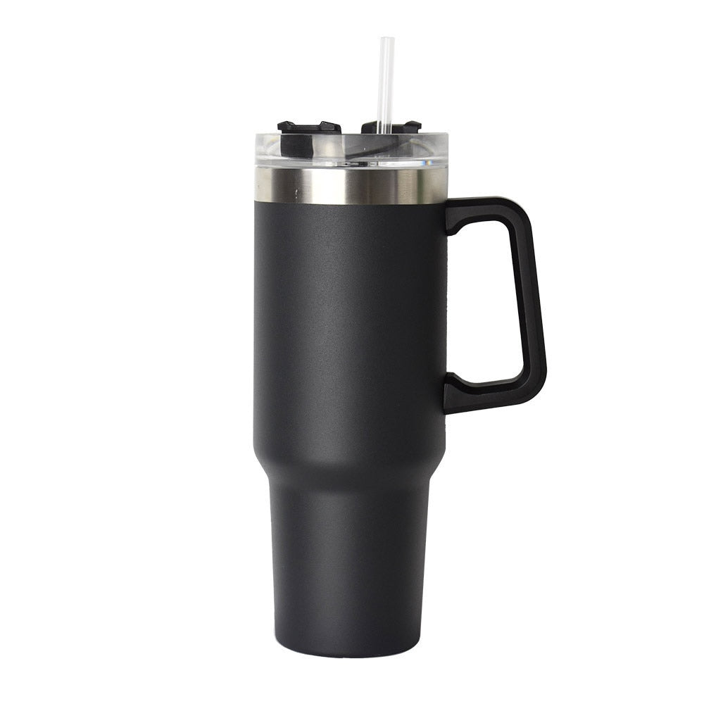 40oz Tumbler Solid Colors w/ Handle | Insulated Tumbler With Lids | Straw | Stainless Steel Coffee Tumbler | Termos Cup
