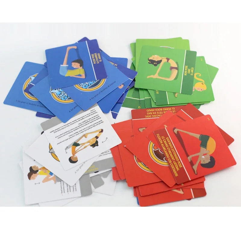Yoga Spinner Game with 54 pcs Yoga Pose Cards for Kids - Award Winning Game for Yoga Loving Parents and their Kids, 2+player
