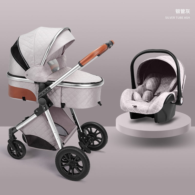 New 3 in 1 Baby Stroller | High Landscape Carriage | Light Newborn Shock Proof Two Way | 2 in 1 Kid Car Baby Comfort