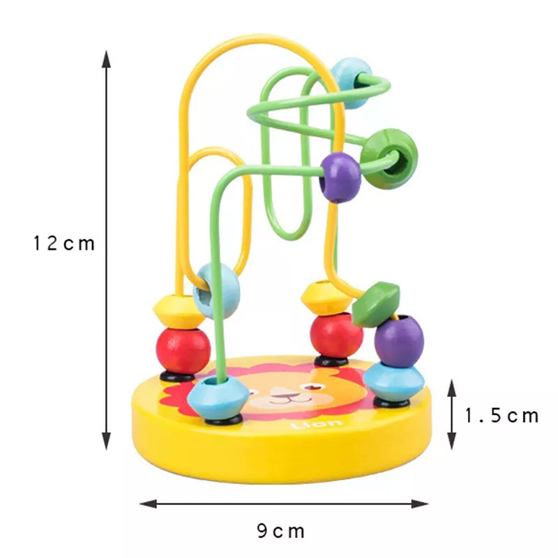 Montessori Baby Educational Math Toy Wooden mini Circles Bead Wire Maze Roller Coaster Abacus Puzzle toys For Kids Boy Girl Gift
