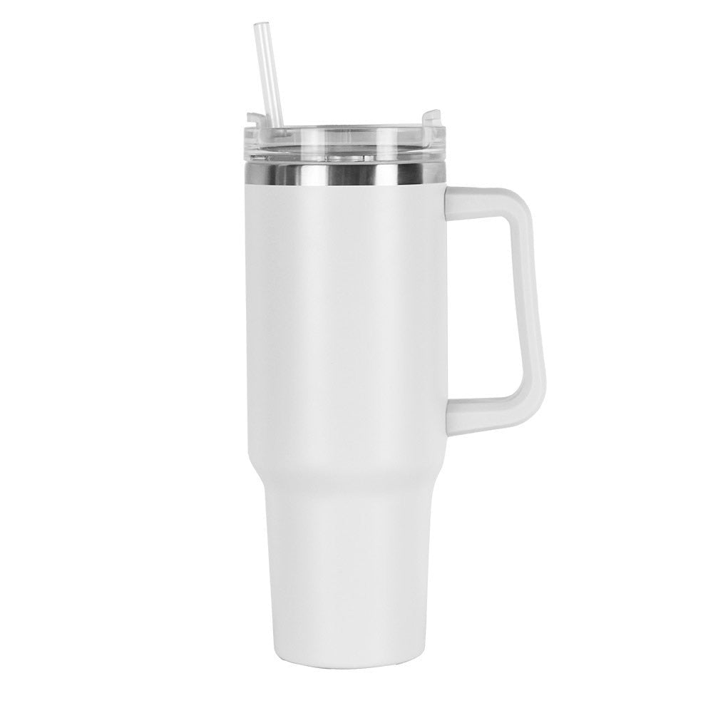 40oz Tumbler Solid Colors w/ Handle | Insulated Tumbler With Lids | Straw | Stainless Steel Coffee Tumbler | Termos Cup