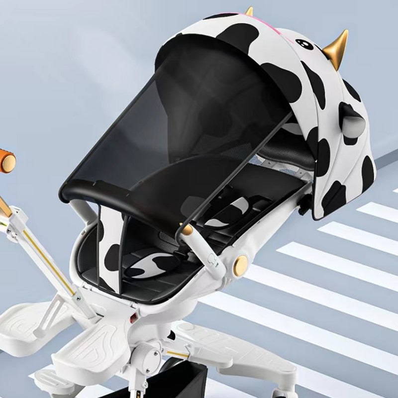 High view lightweight baby stroller, bidirectional four wheels, cart fold. Can sit or lie down. Baby stroller with baby comfort!