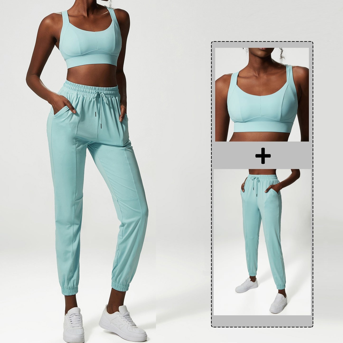 2 & 3-Piece Yoga Set | Women's Breathable Loose Fitness Suit | Zipper Jacket | Sexy Bra | Jogger Pants |Female Gym Clothing Sportswear