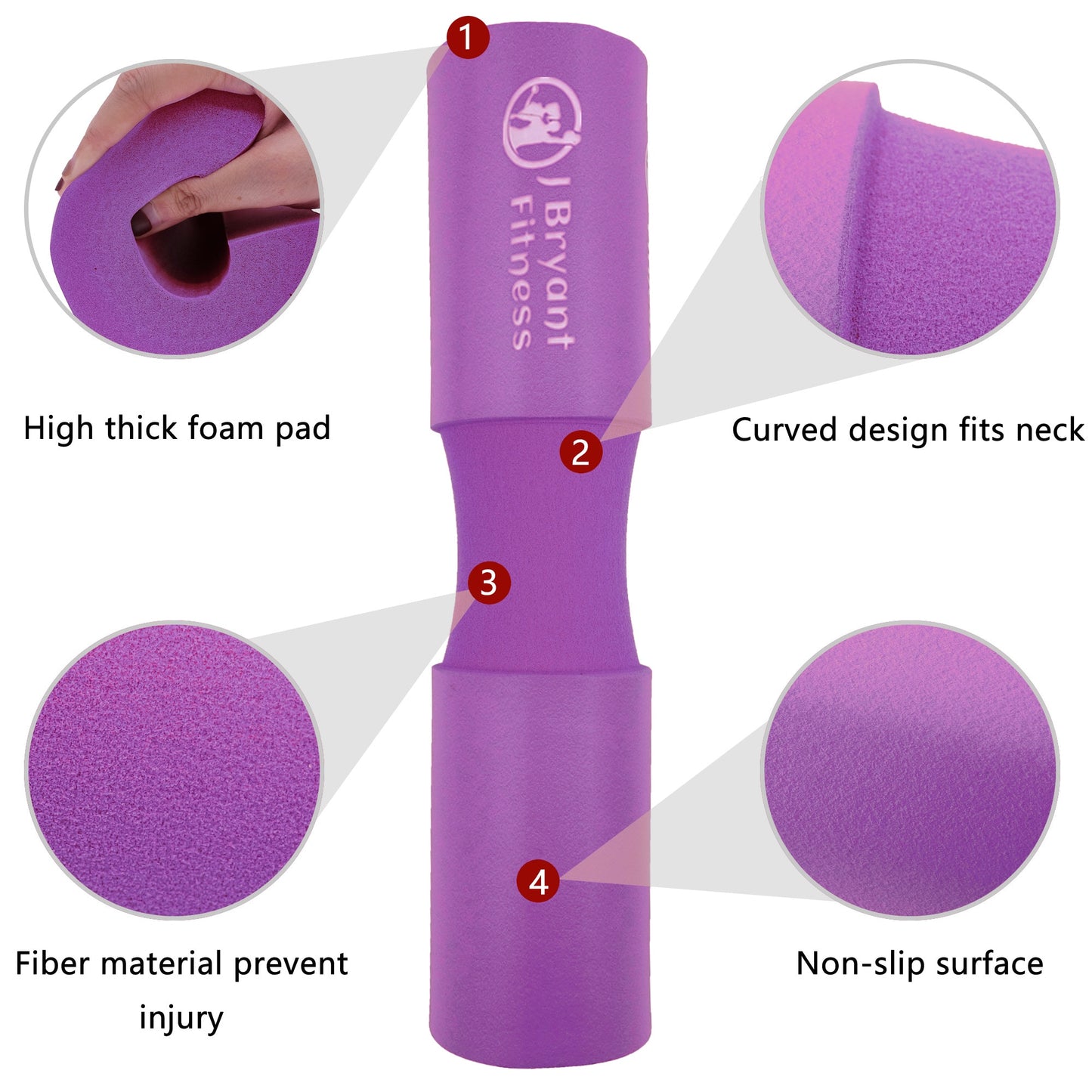 Barbell Squat Pad Set | Home Gym | Work Out Equipment | Accessories with Weight Lifting Strap | Ankle Strap for Cable Machine | Hip Thrust Pad