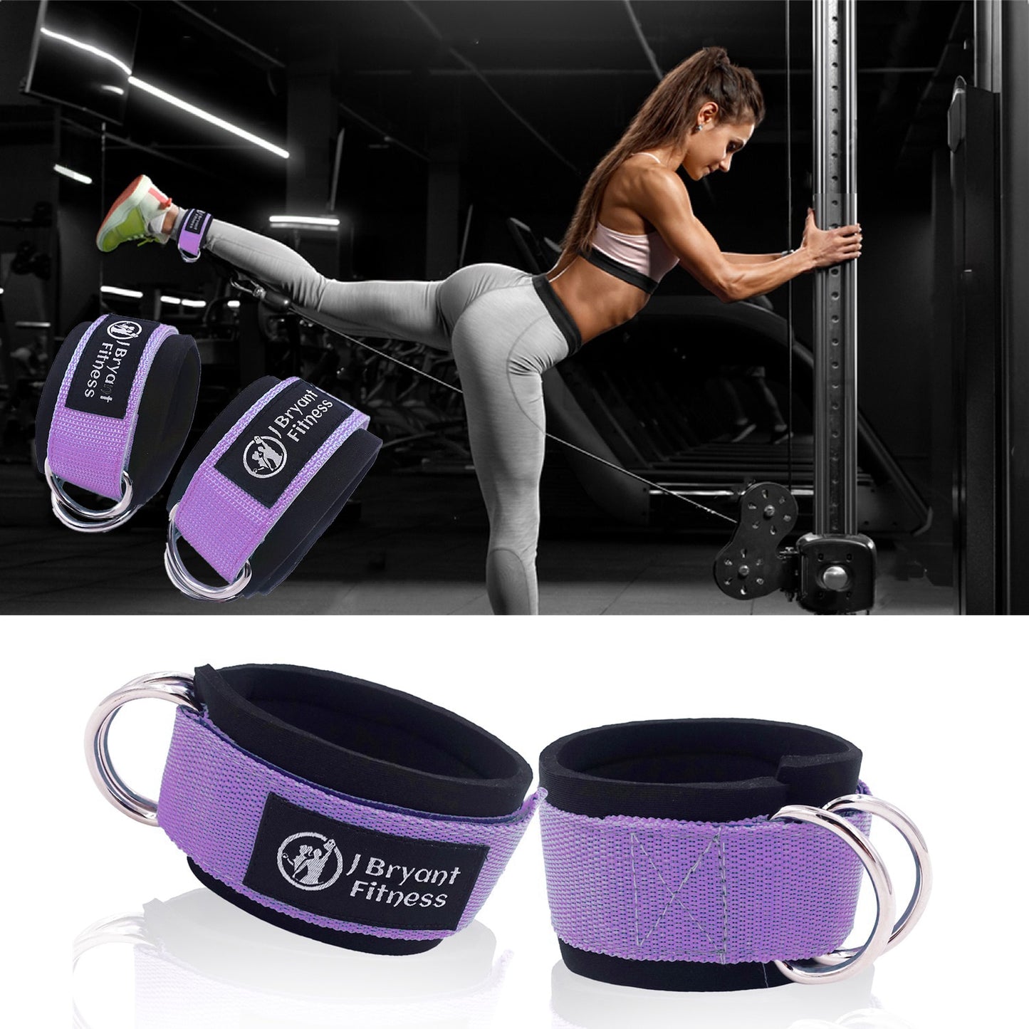 Barbell Squat Pad Set | Home Gym | Work Out Equipment | Accessories with Weight Lifting Strap | Ankle Strap for Cable Machine | Hip Thrust Pad