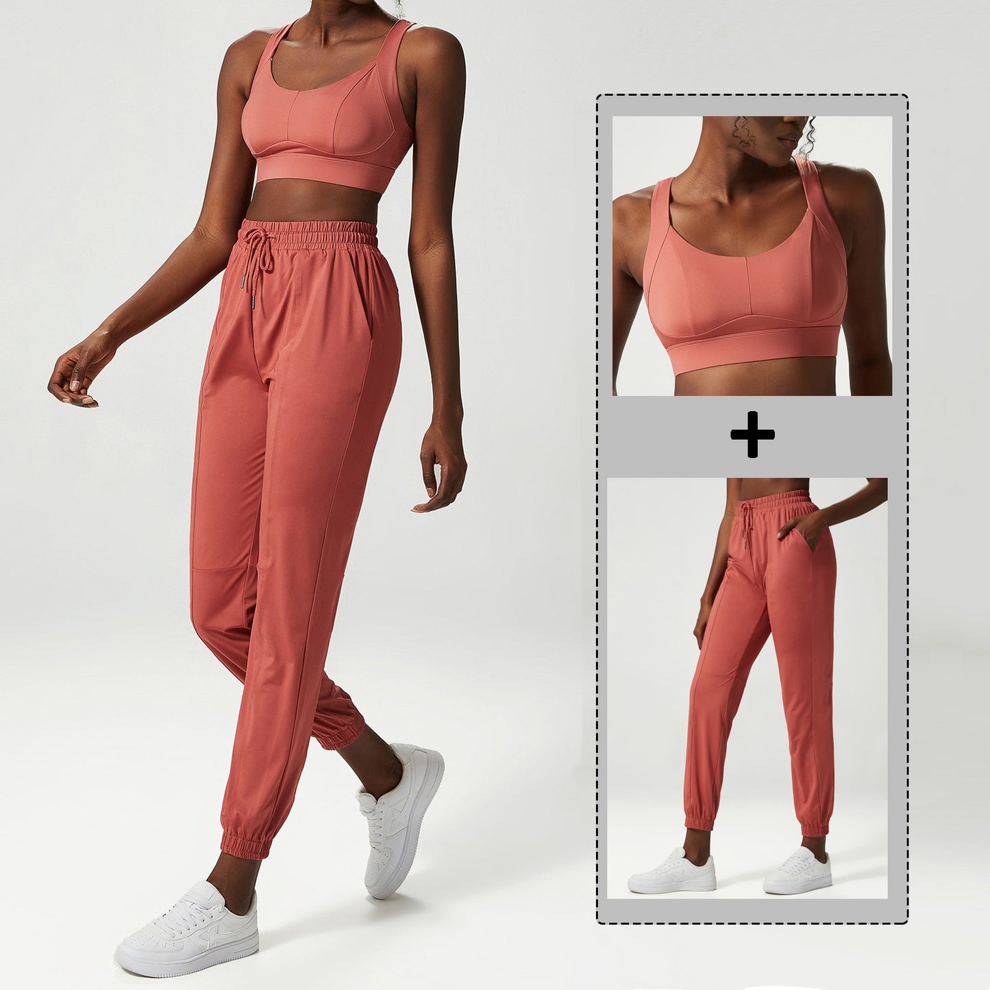 2 & 3-Piece Yoga Set | Women's Breathable Loose Fitness Suit | Zipper Jacket | Sexy Bra | Jogger Pants |Female Gym Clothing Sportswear