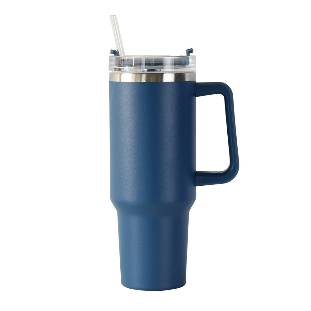 40oz Tumbler Solid Colors w/ Handle | Insulated Tumbler With Lids | Straw | Stainless Steel Coffee Tumbler | Termos Cup