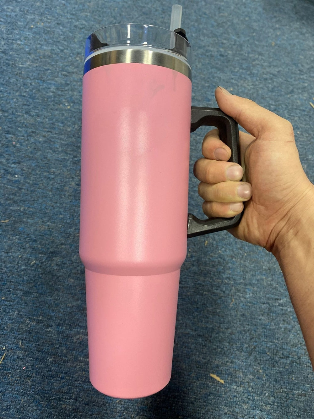 40oz Tumbler Solid Colors w/ Handle | Insulated Tumbler With Lids | Straw | Stainless Steel Coffee Tumbler | Termos Cup