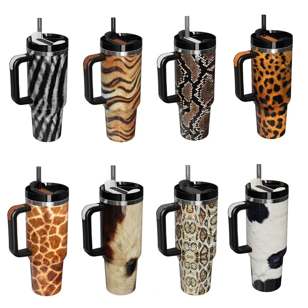 Stanley Tumbler 4O Oz Leopard Stanley Dupe On Sale - Stylish