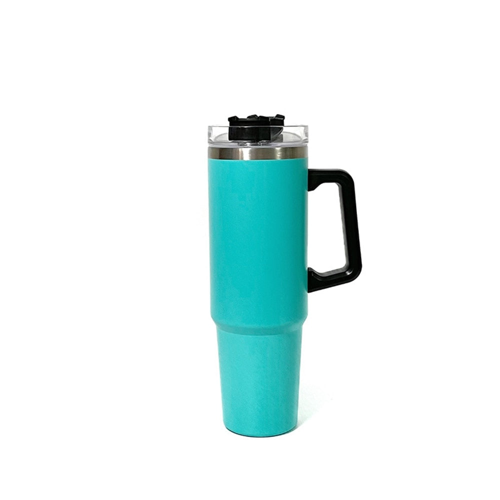 40oz Tumbler Solid Colors w/ Handle | Insulated Tumbler With Lids | Straw | Stainless Steel Coffee Tumbler | Termos Cup