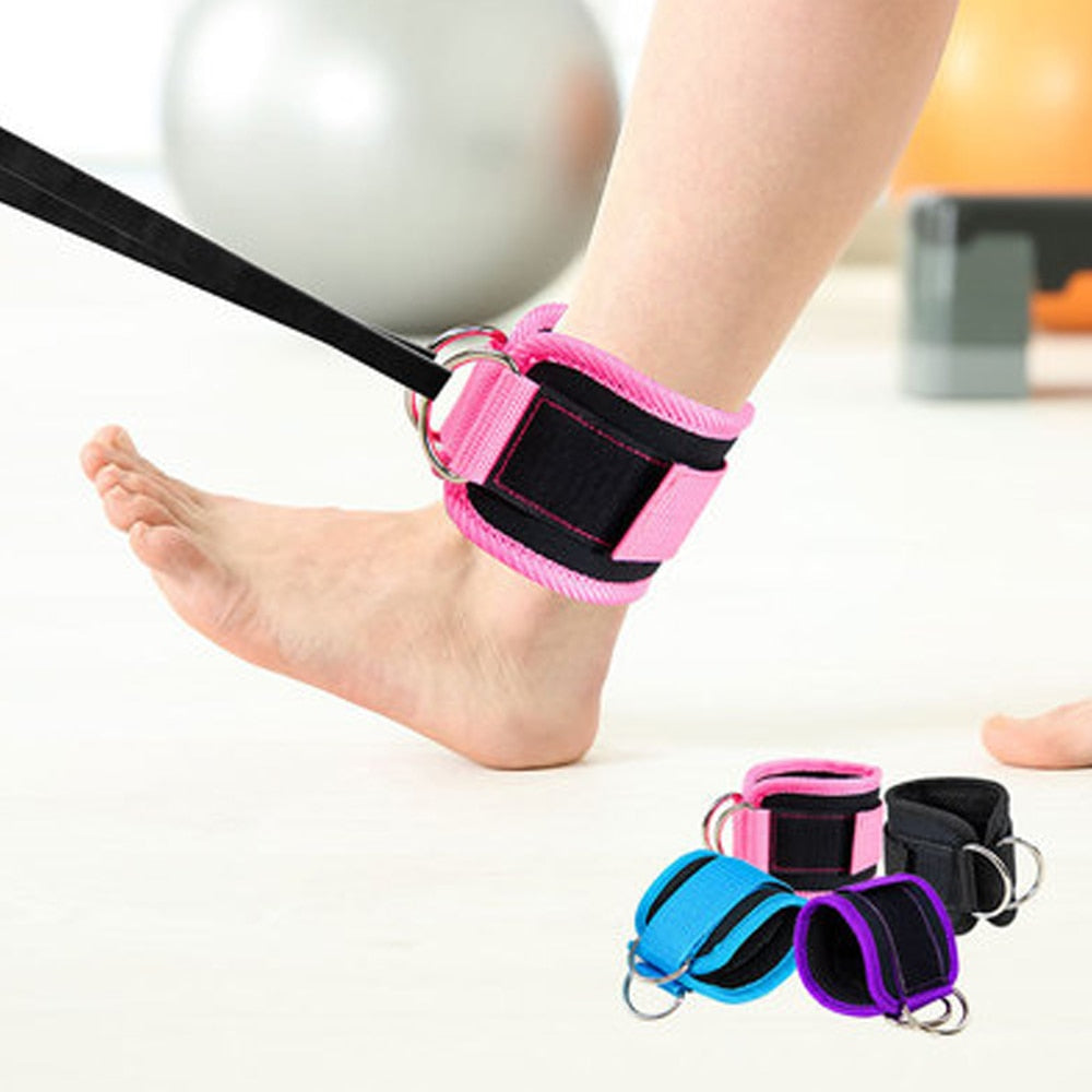 1 Pair Fitness Ankle Straps | Leg Exercises Adjustable D-Ring Ankle Cuffs | Glute Gym Workouts | Leg Strength Sports Feet Guard