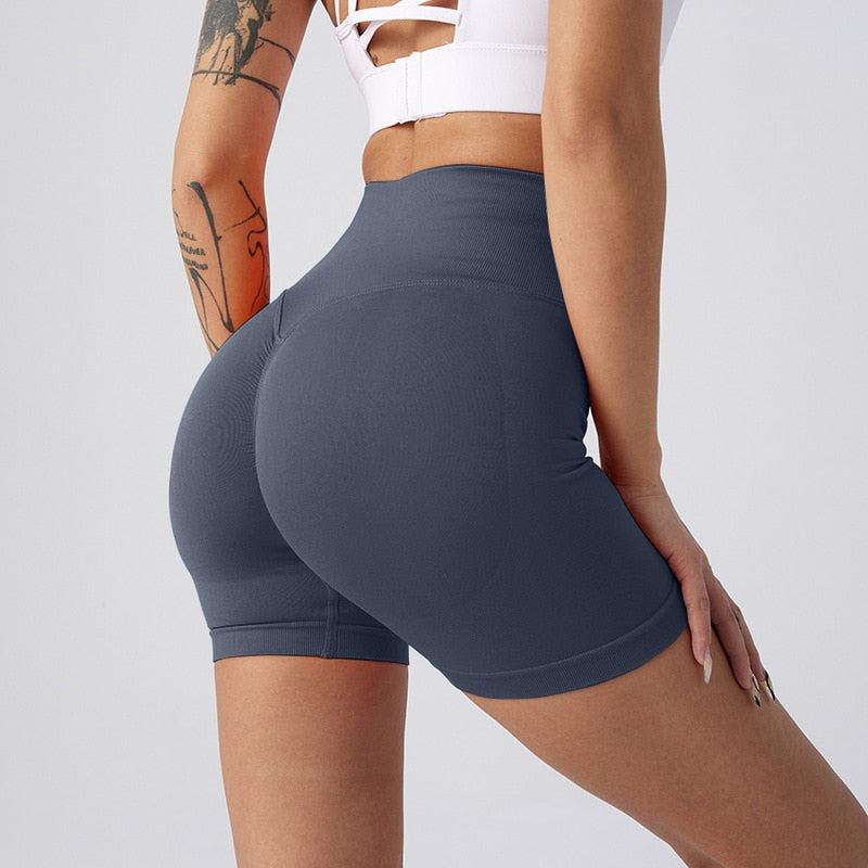 Seamless Hip Lift Yoga Shorties | Women Push Up Sports Shorts | Running Fitness Three-point Shorts| Women's Cycling Shorts