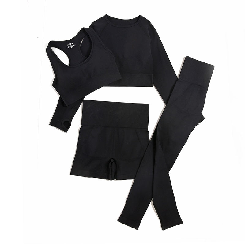 2/3/4pcs Seamless Yoga Set | Gym Clothes | Women's Sportswear | Yoga Suits For Women | Fitness Set Tracksuits | Sports Bra + Gym Leggings