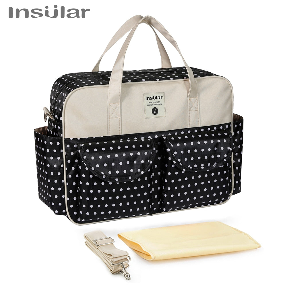 Insular New Style Waterproof Diaper Bag | Large Capacity Messenger Travel Bag | Multifunctional Maternity Mother Baby Stroller Bags