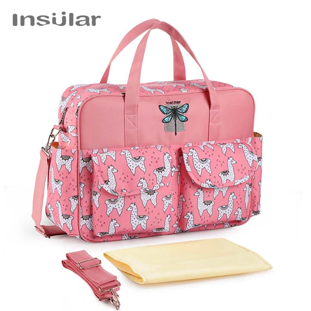 Insular New Style Waterproof Diaper Bag | Large Capacity Messenger Travel Bag | Multifunctional Maternity Mother Baby Stroller Bags