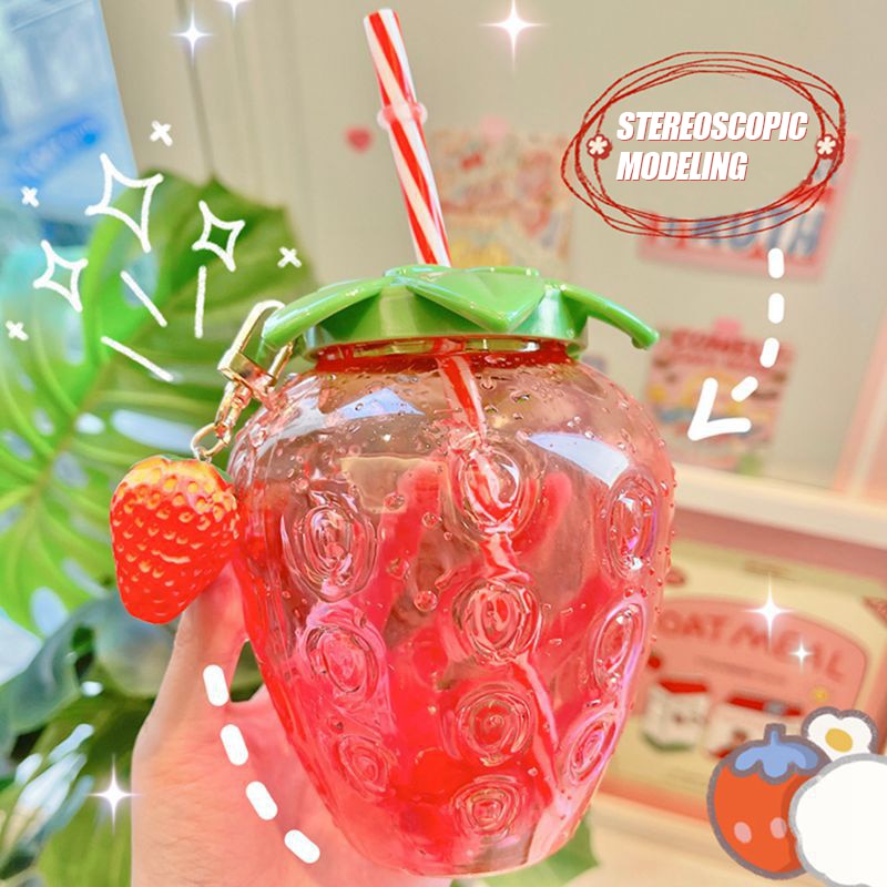 500ml Summer Cute Fruit Shape Strawberry & Pineapple Water Cup