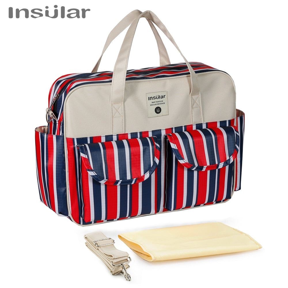 Insular New Style Waterproof Diaper Bag | Large Capacity Messenger Travel Bag | Multifunctional Maternity Mother Baby Stroller Bags