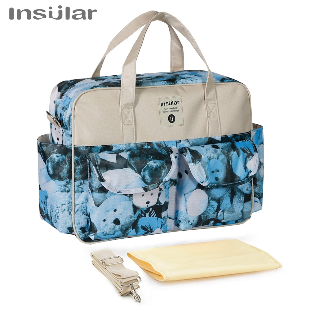 Insular New Style Waterproof Diaper Bag | Large Capacity Messenger Travel Bag | Multifunctional Maternity Mother Baby Stroller Bags