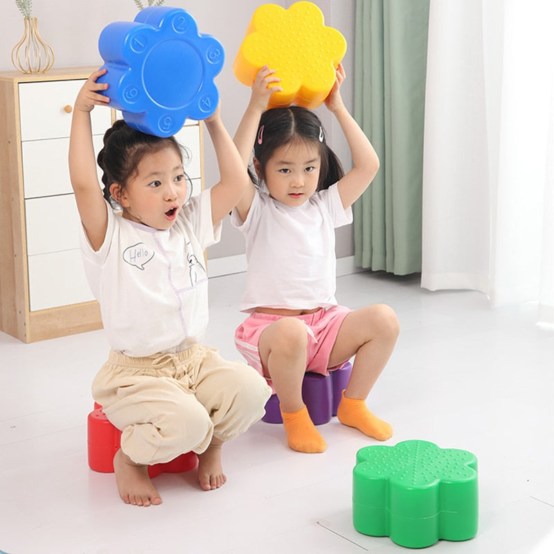 Children's Fitness Stepping Stones | Exercise Balance Game For Kids | Indoor or Outdoor Block Walkers