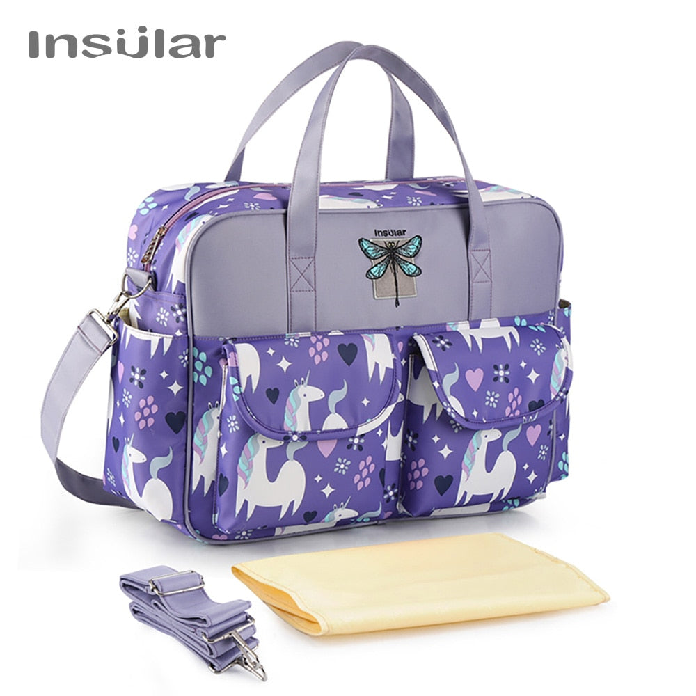 Insular New Style Waterproof Diaper Bag | Large Capacity Messenger Travel Bag | Multifunctional Maternity Mother Baby Stroller Bags