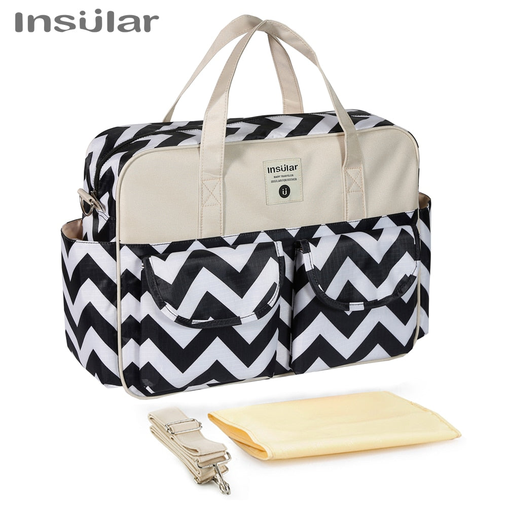 Insular New Style Waterproof Diaper Bag | Large Capacity Messenger Travel Bag | Multifunctional Maternity Mother Baby Stroller Bags