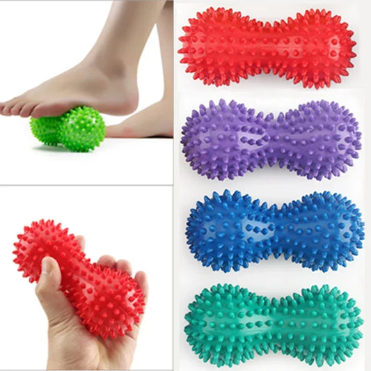 Foot Massage Roller Peanut Double Lacrosse Spiky Ball Myofascial Balls for Plantar Fasciitis Mobility Back Foot Arch Pain Relief