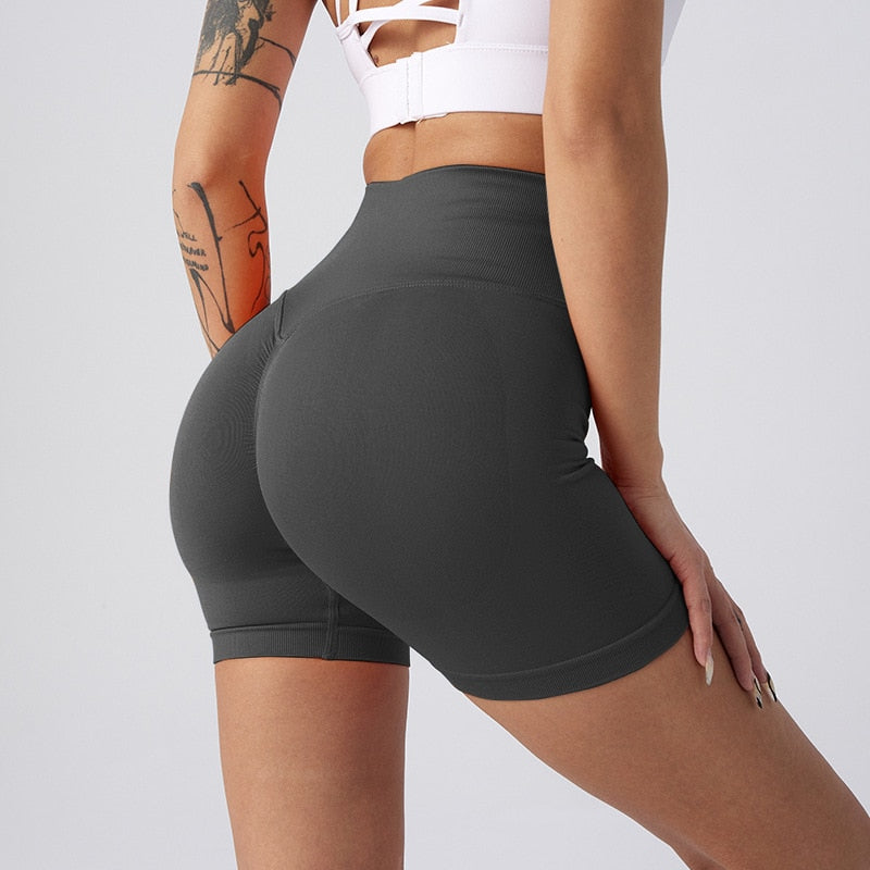 Seamless Hip Lift Yoga Shorties | Women Push Up Sports Shorts | Running Fitness Three-point Shorts| Women's Cycling Shorts