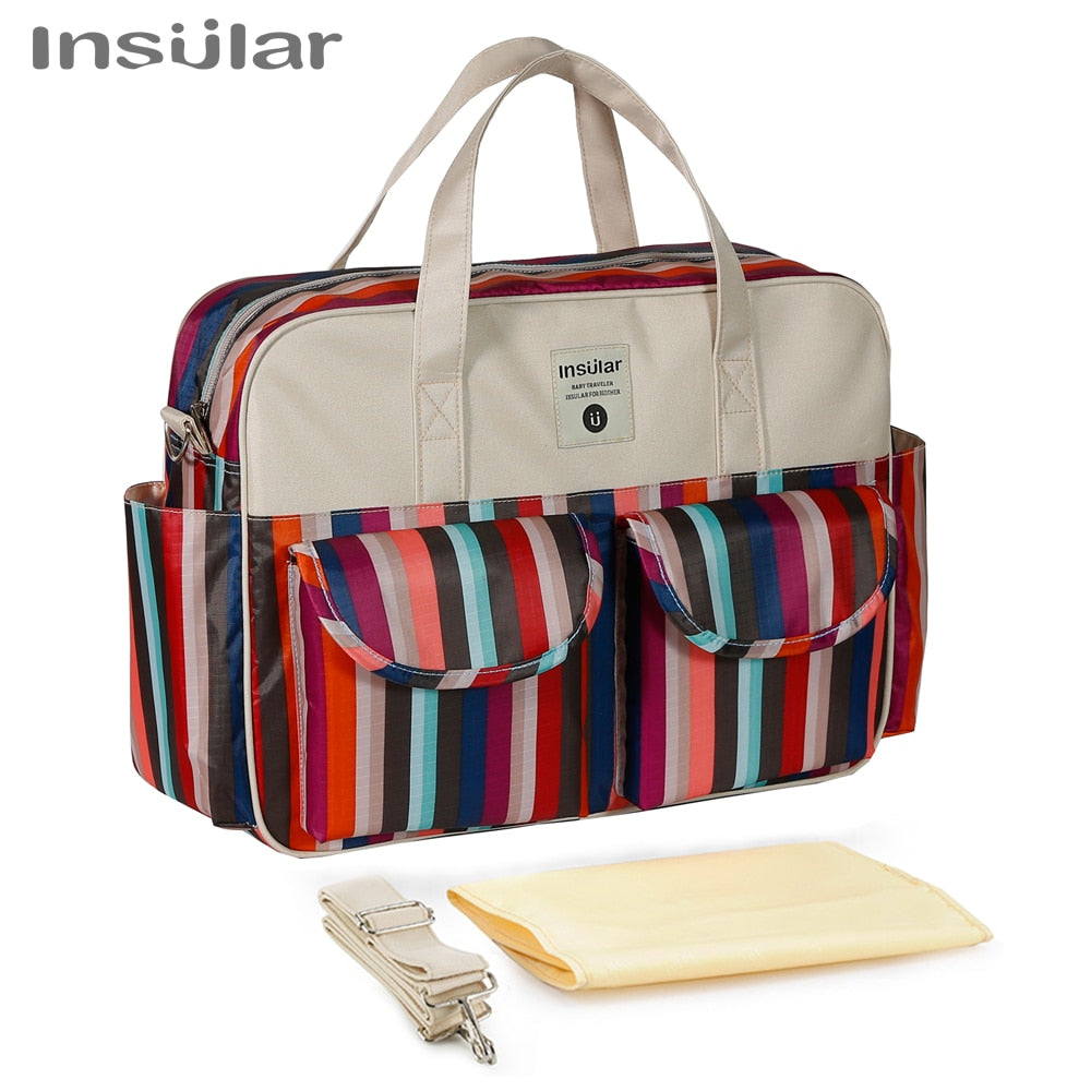 Insular New Style Waterproof Diaper Bag | Large Capacity Messenger Travel Bag | Multifunctional Maternity Mother Baby Stroller Bags