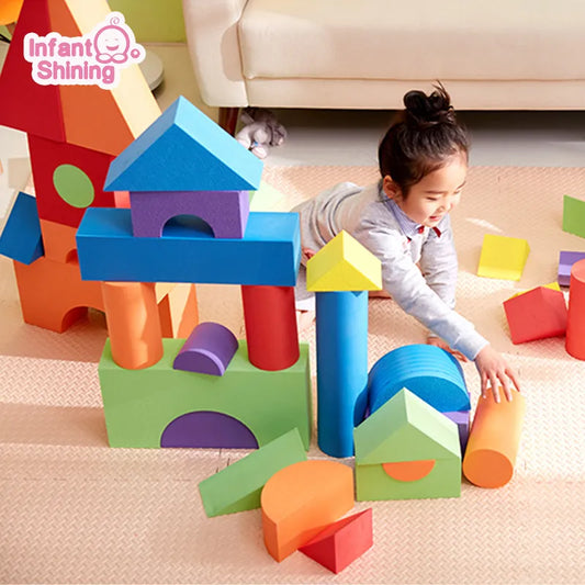 Toddler Building Blocks | 50PCS Baby Big Blocks Educational Toys | Large for Children | Pretend Play Game Foam Toys