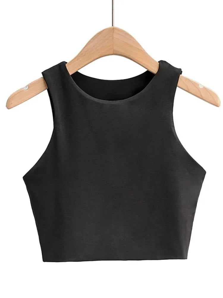 Sexy Slim Tops O-neck Tanks | Sleeveless Double Nylon Top | Ladies Good Quality Tank Tops