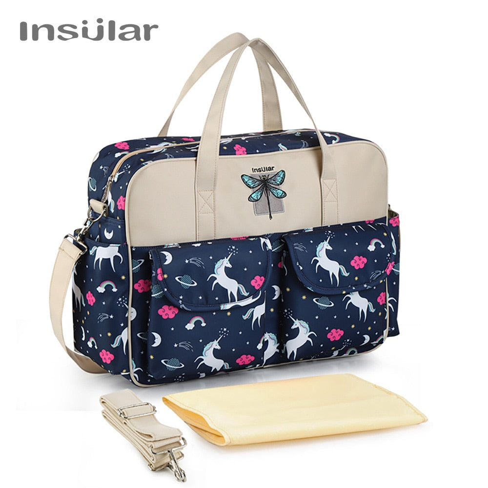 Insular New Style Waterproof Diaper Bag | Large Capacity Messenger Travel Bag | Multifunctional Maternity Mother Baby Stroller Bags