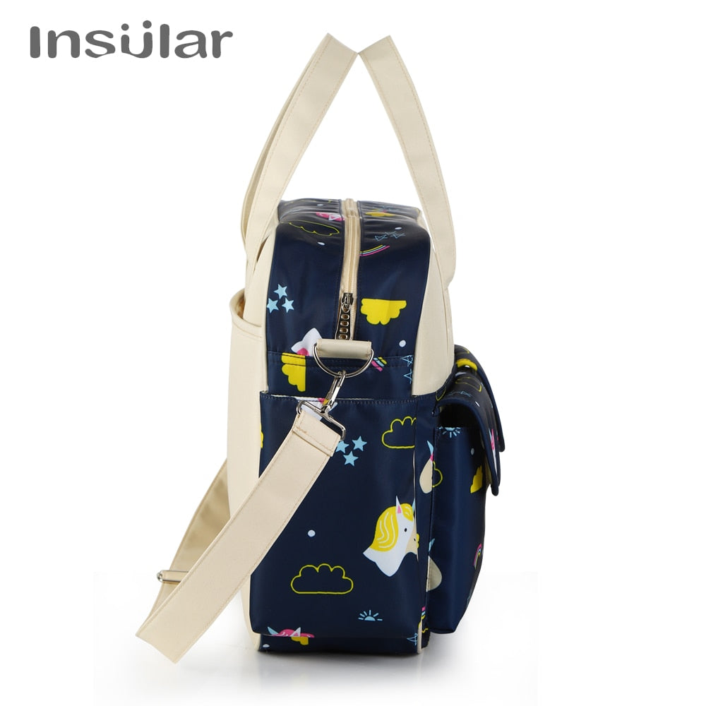 Insular New Style Waterproof Diaper Bag | Large Capacity Messenger Travel Bag | Multifunctional Maternity Mother Baby Stroller Bags