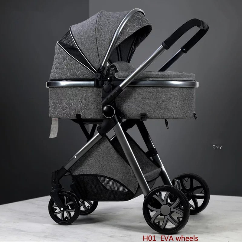 New 3 in 1 Baby Stroller | High Landscape Carriage | Light Newborn Shock Proof Two Way | 2 in 1 Kid Car Baby Comfort