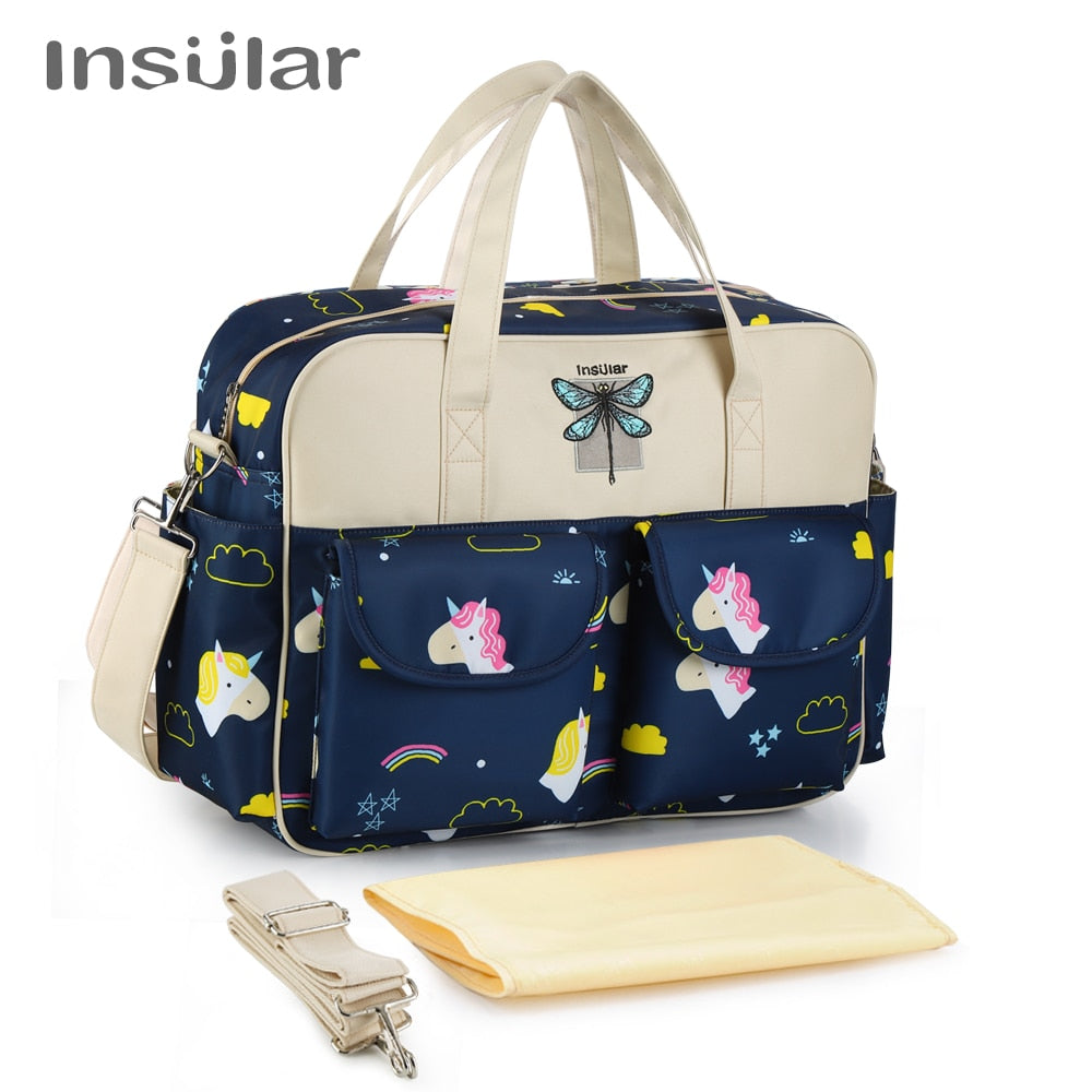 Insular New Style Waterproof Diaper Bag | Large Capacity Messenger Travel Bag | Multifunctional Maternity Mother Baby Stroller Bags