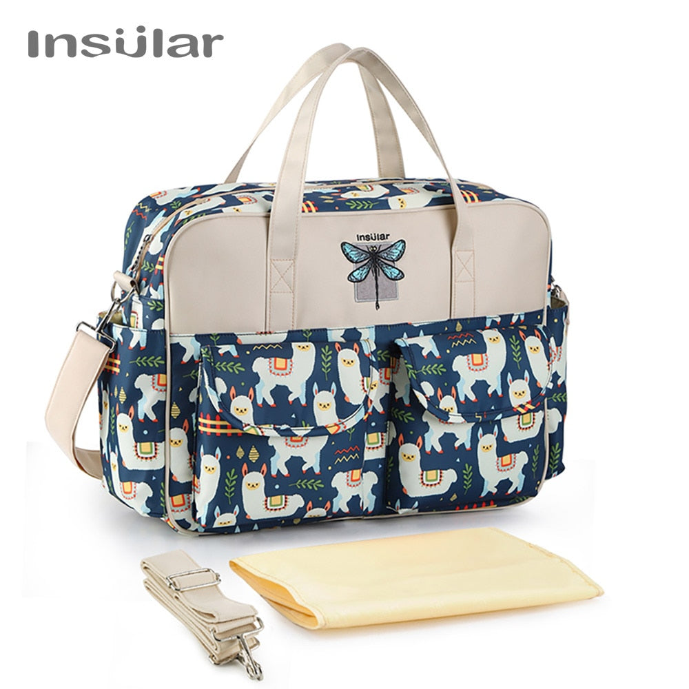 Insular New Style Waterproof Diaper Bag | Large Capacity Messenger Travel Bag | Multifunctional Maternity Mother Baby Stroller Bags