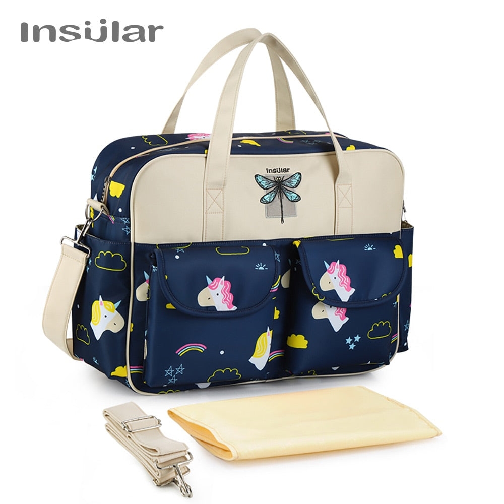 Insular New Style Waterproof Diaper Bag | Large Capacity Messenger Travel Bag | Multifunctional Maternity Mother Baby Stroller Bags