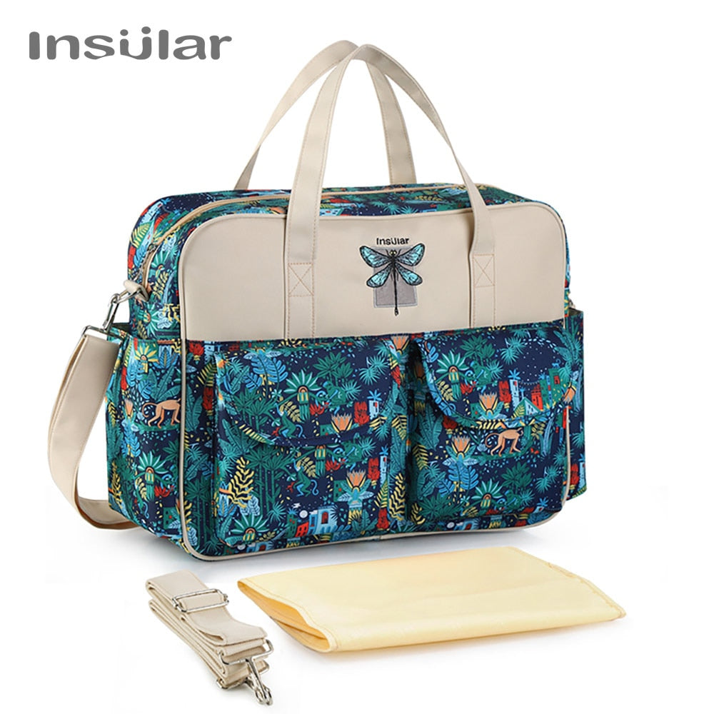 Insular New Style Waterproof Diaper Bag | Large Capacity Messenger Travel Bag | Multifunctional Maternity Mother Baby Stroller Bags